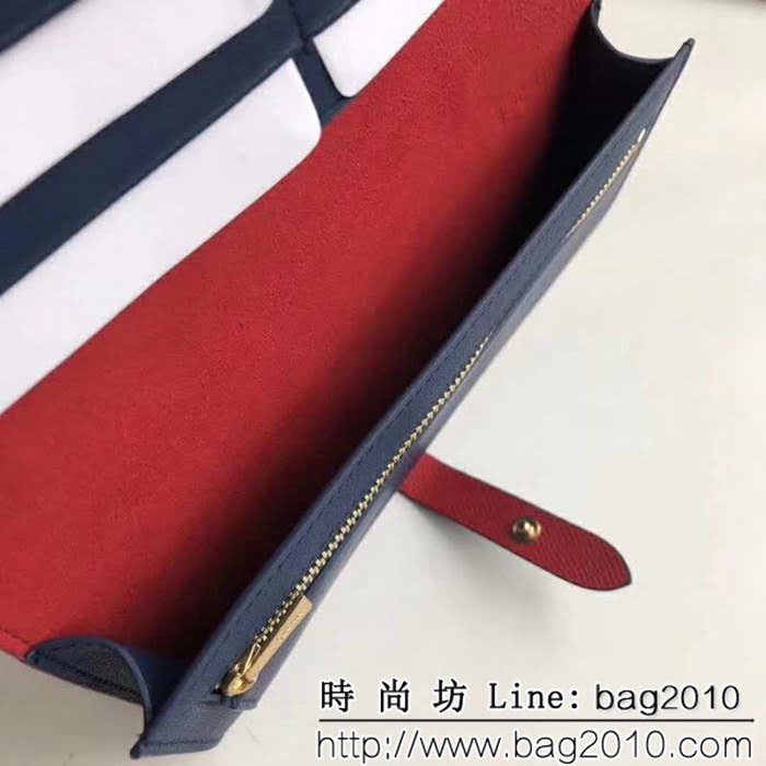 CELINE賽琳原單 專櫃 手掌紋牛皮搭扣拼色錢夾 4148 SL1451
